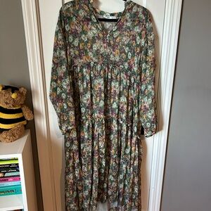 Zara Floral Maxi Dress - Floral- Multicolor